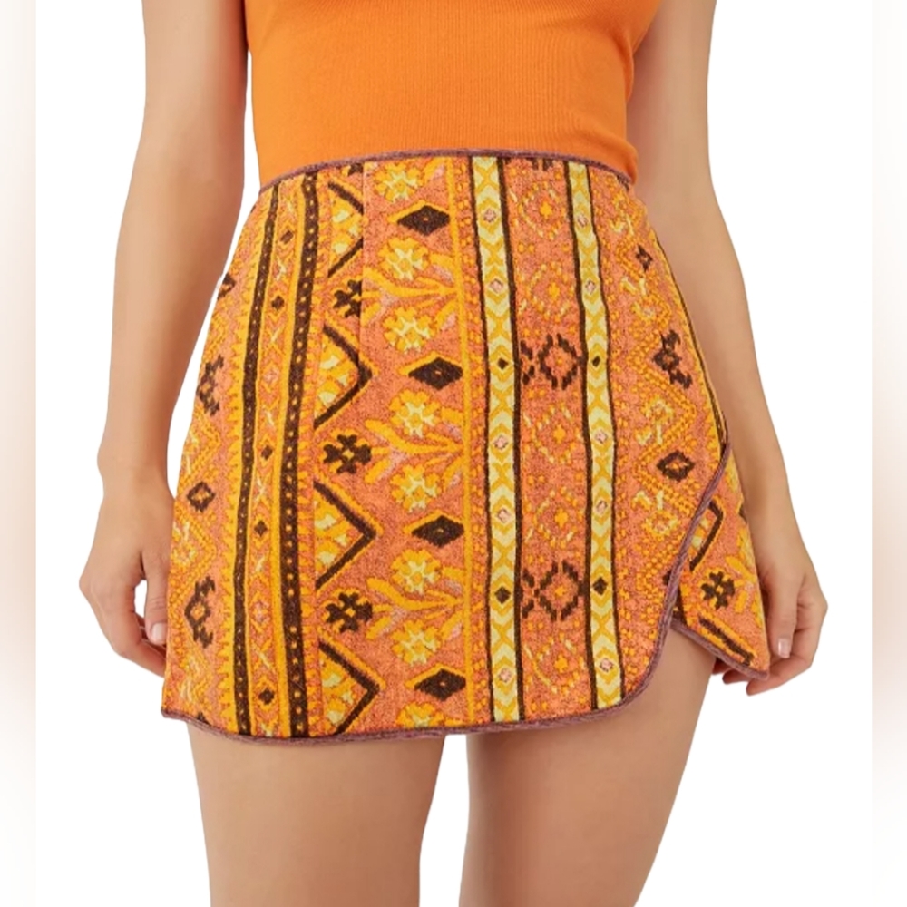 Free People Cleo Printed Wrap Skirt